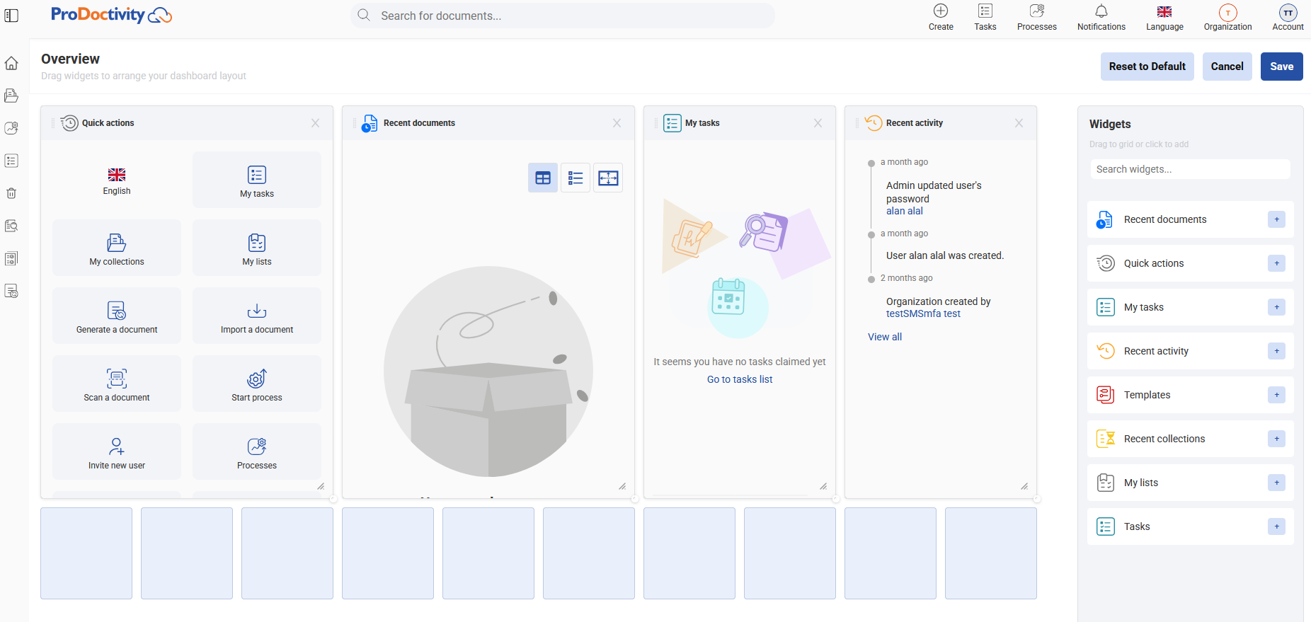 Dashboard Widgets Guide - ProDoctivity